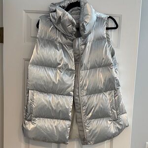 Athleta Silver Puffer Vest
